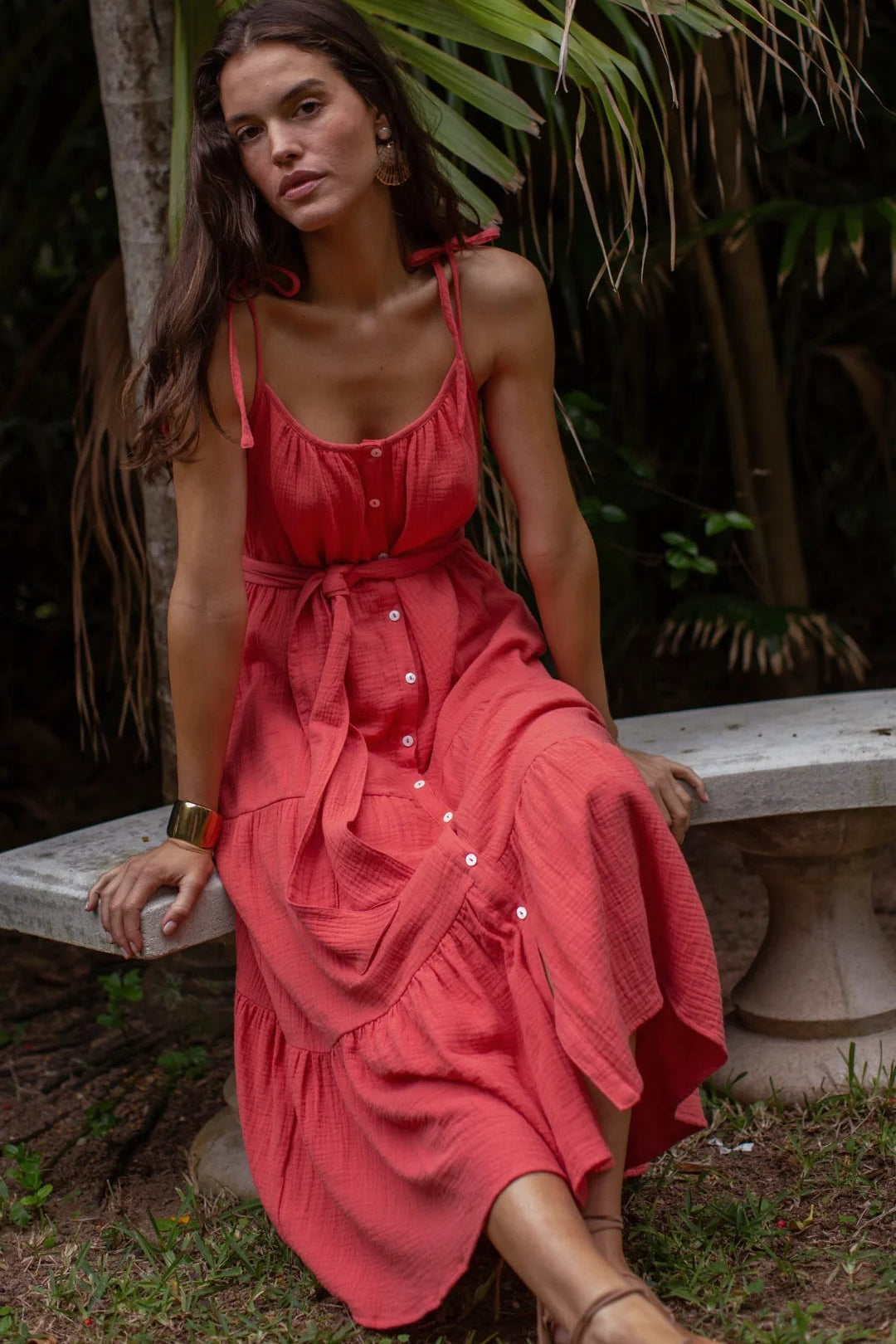 Tiered Ruffled Gauze Summer Dress