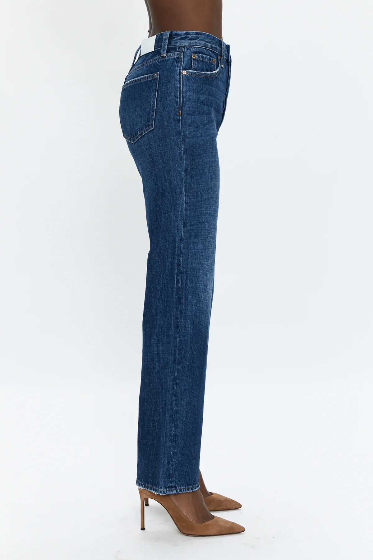 Frayed-hem High-rise Wide-leg Denim Jeans