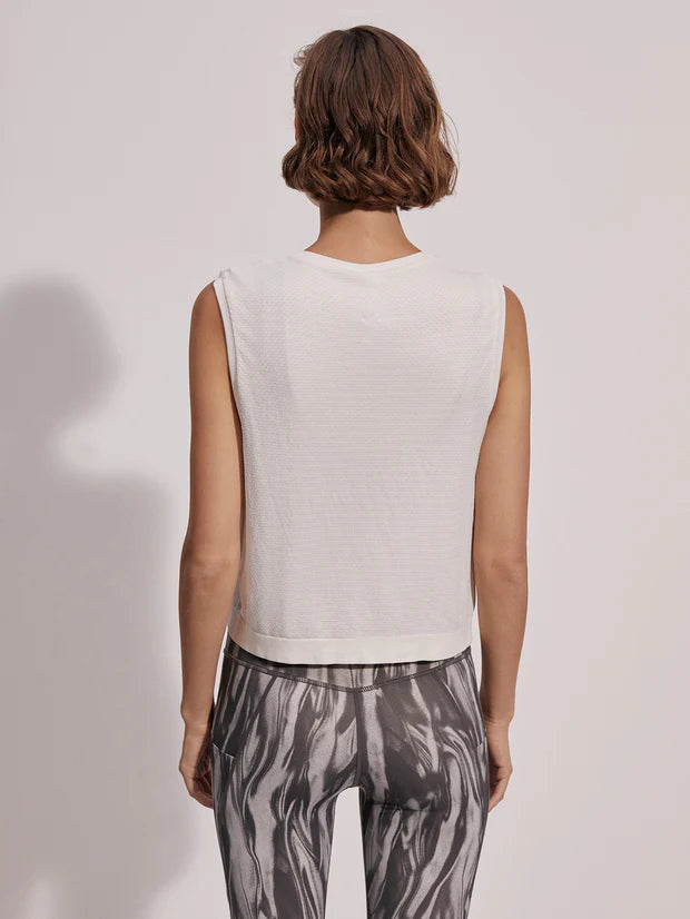 Textured Cropped Crew-neck Active Tank Top