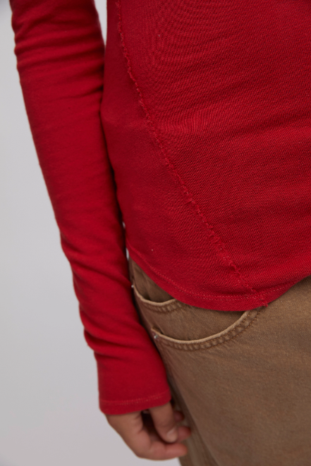 Draped Off-the-shoulder Knit Tee