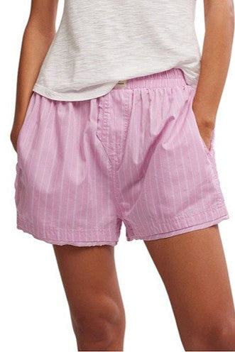 Striped-pattern Women's Casual Cotton Blend Shorts